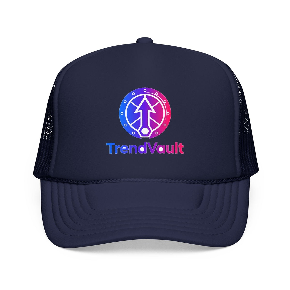 TrendVault Logo Foam Trucker Cap – Dark Navy