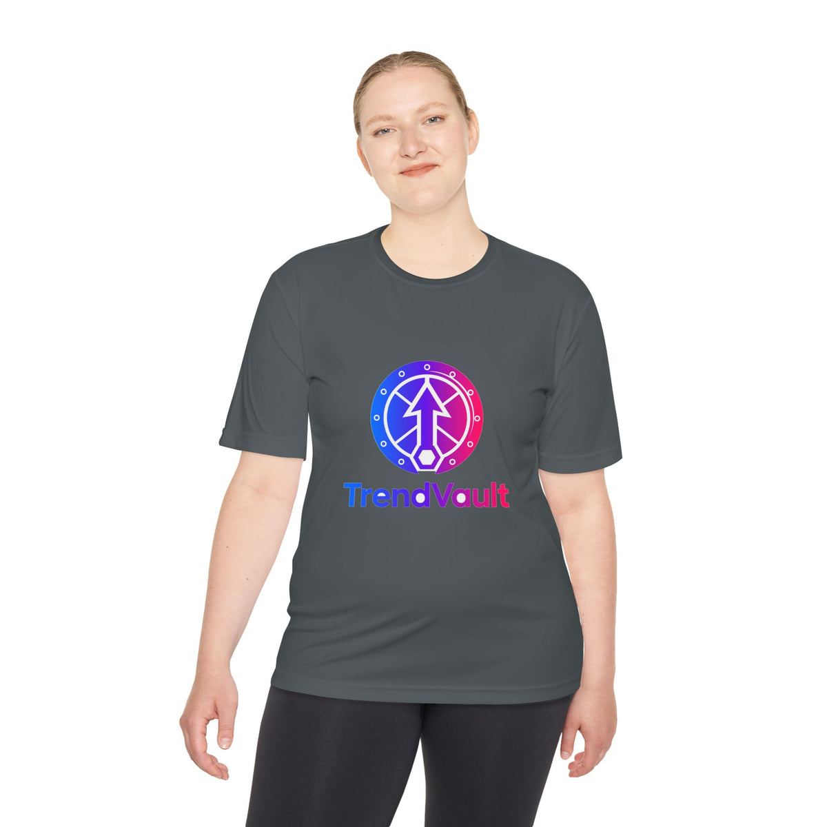 TrendVault Logo Sport Tee – Iron Grey