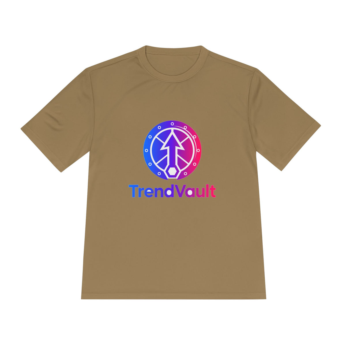 TrendVault Logo Sport Tee – Coyote Brown