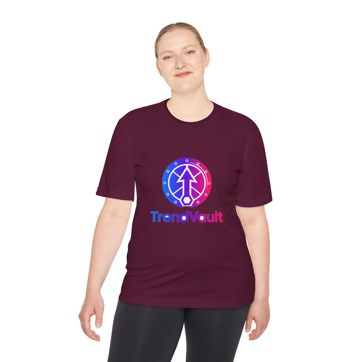 TrendVault Logo Sport Tee – Maroon