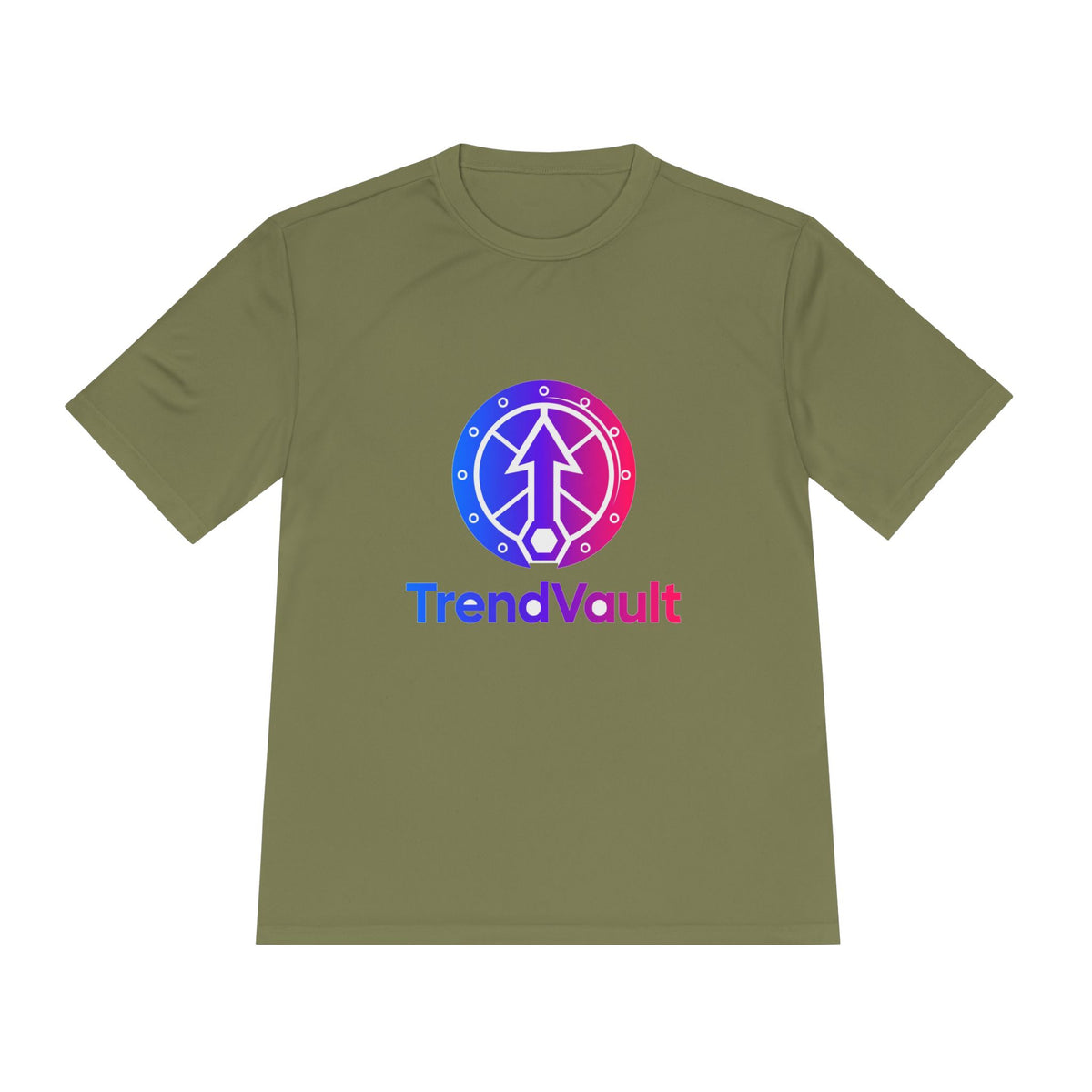 TrendVault Logo Sport Tee – Olive Drab Green