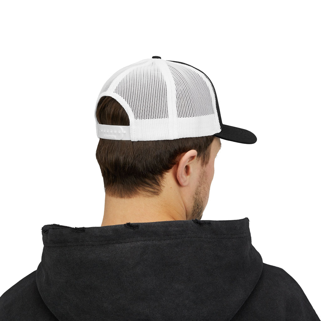 TrendVault Logo Trucker Cap – Black/White