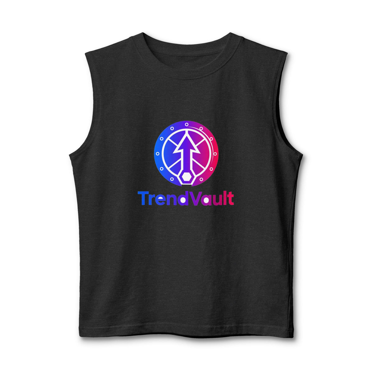 TrendVault Logo Muscle Tank – Dark Grey Heather