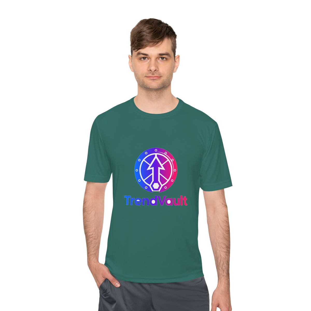 TrendVault Logo Sport Tee – Forest Green