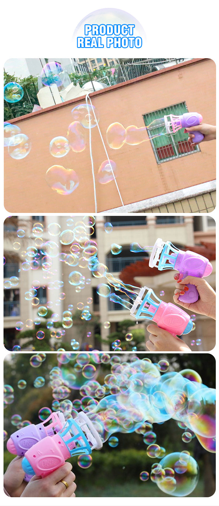 Automatic Bubble Gun – Fun Outdoor Bubble Blaster for Kids