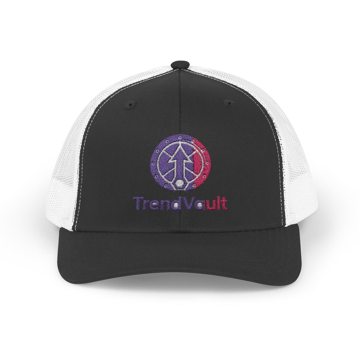 TrendVault Logo Trucker Cap – Black/White