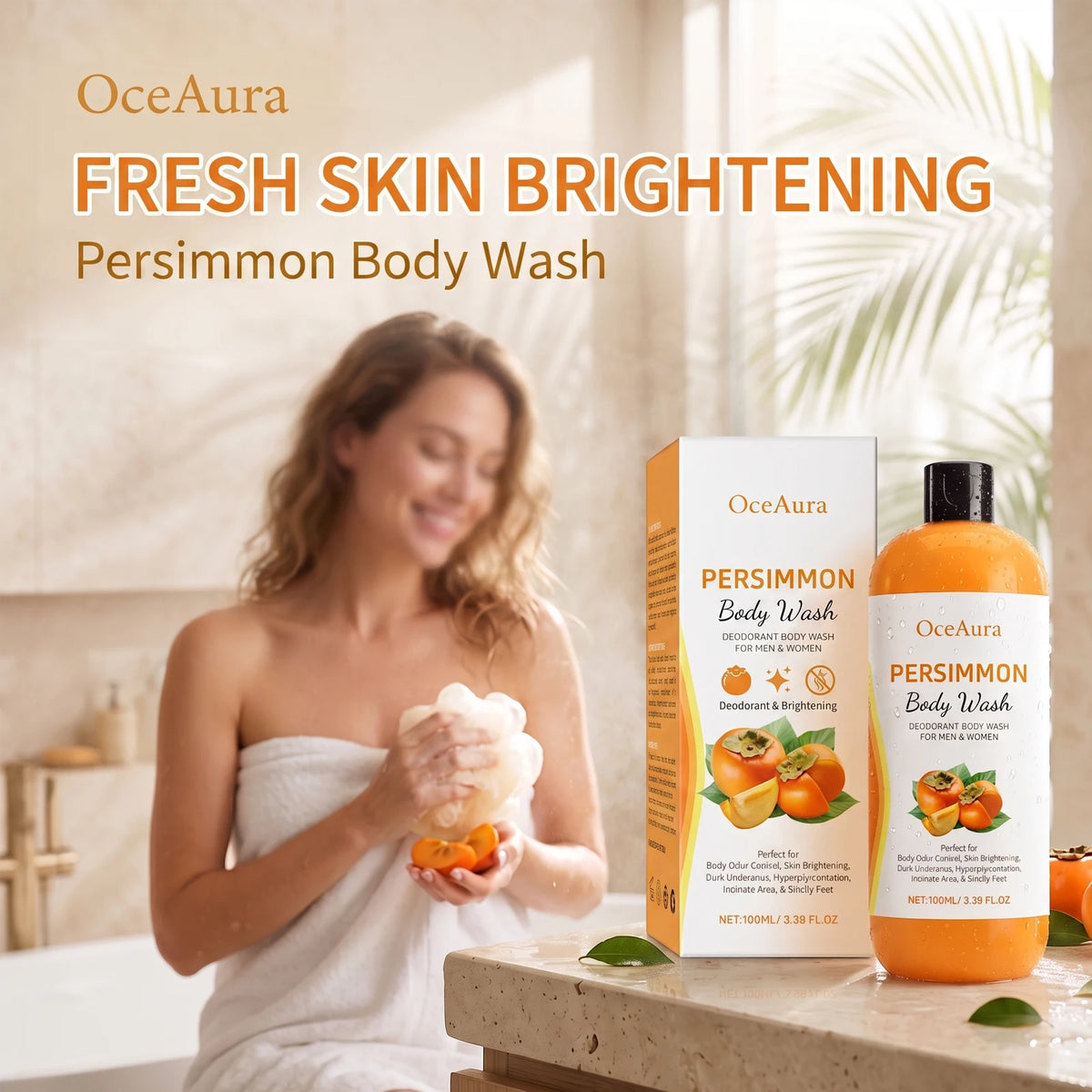 Fresh Persimmon Shower Gel for Gentle Deep Cleansing