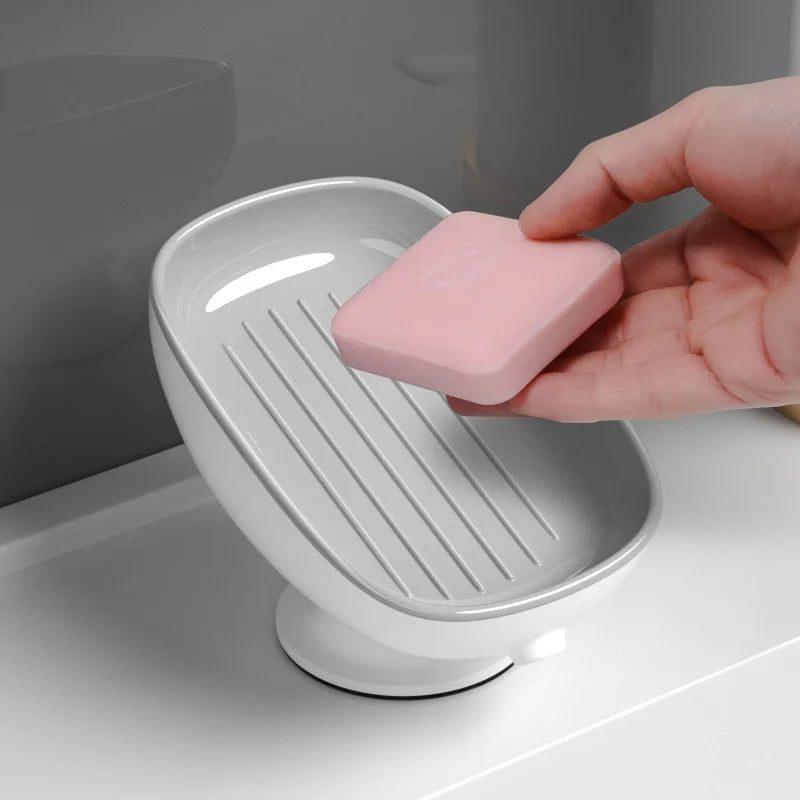 Suction Cup Soap Dish — Drainable, Rust-Proof