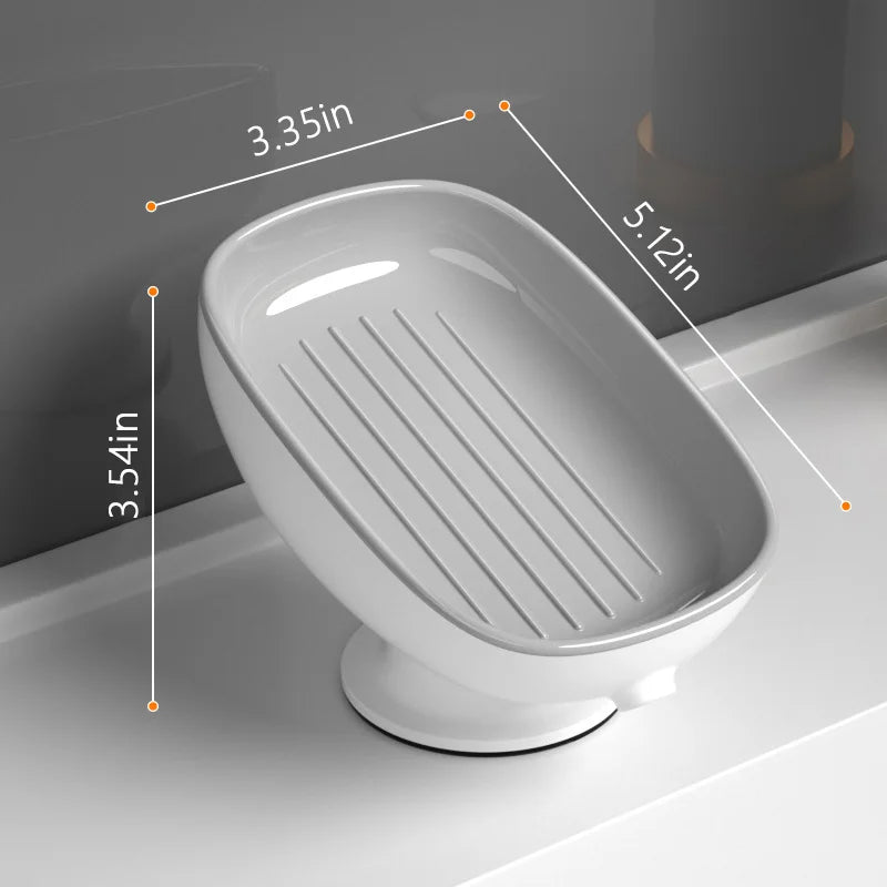 Suction Cup Soap Dish — Drainable, Rust-Proof