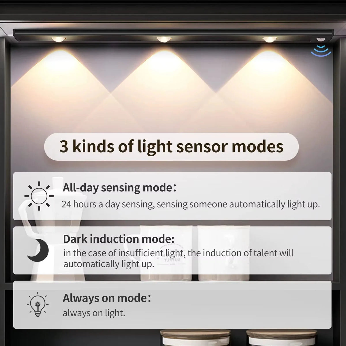 LED Ultra-Thin Under-Cabinet Light – Motion Sensor Night Light