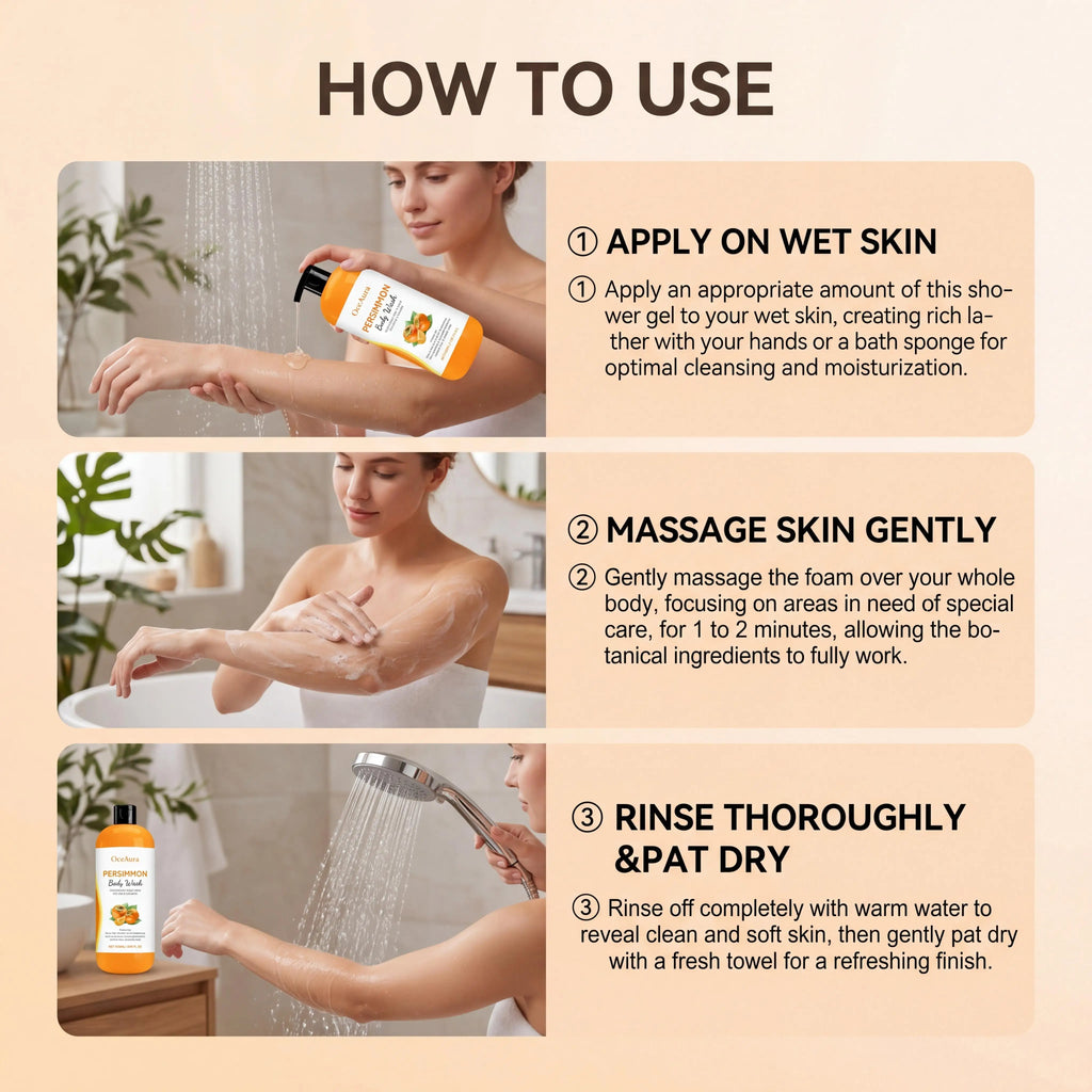Fresh Persimmon Shower Gel for Gentle Deep Cleansing