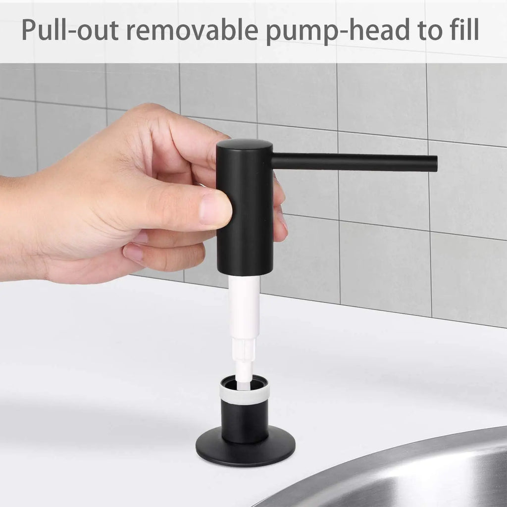 Matte Black Liquid Soap Dispenser with Brass Pump, 500ml