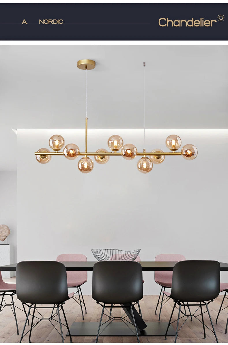 Modern LED Pendant Light – Glass Ball Ceiling Lamp