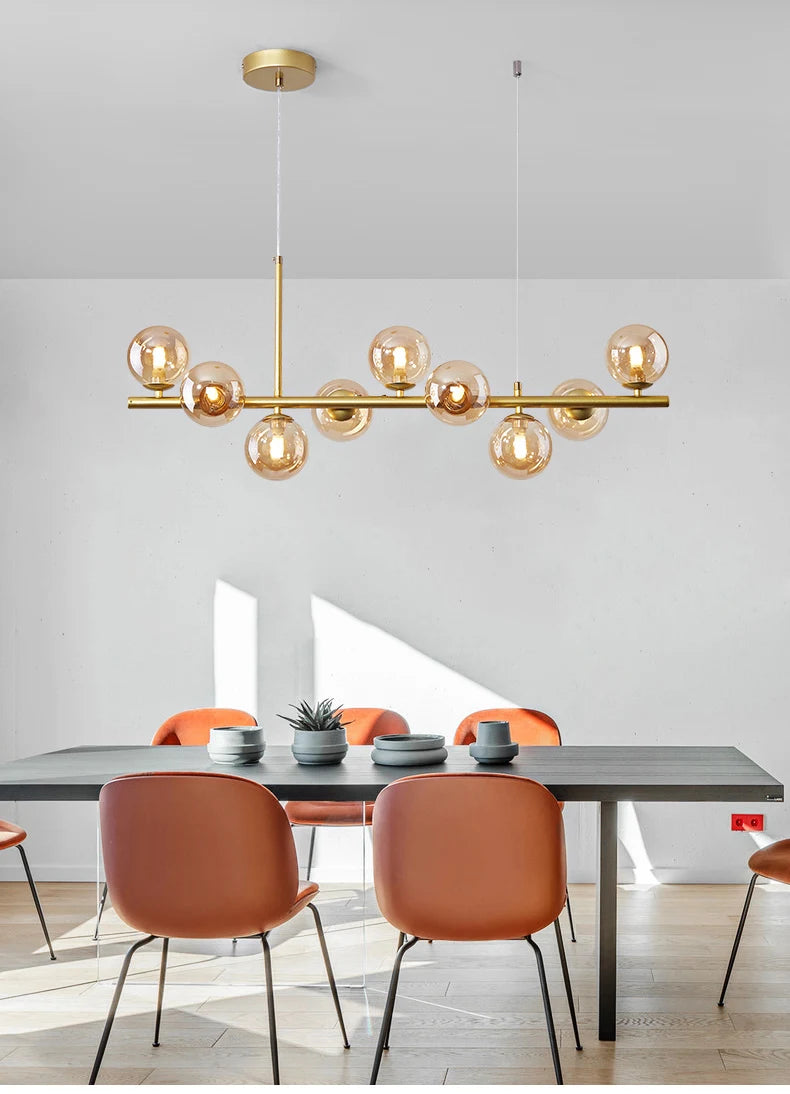 Modern LED Pendant Light – Glass Ball Ceiling Lamp