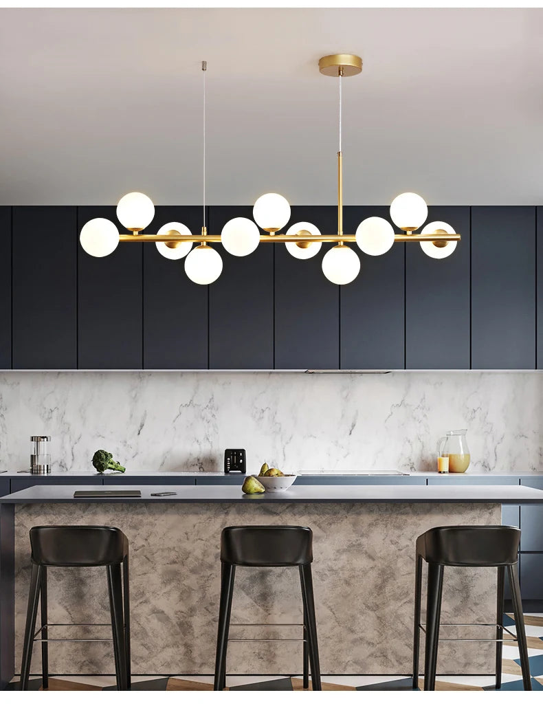 Modern LED Pendant Light – Glass Ball Ceiling Lamp
