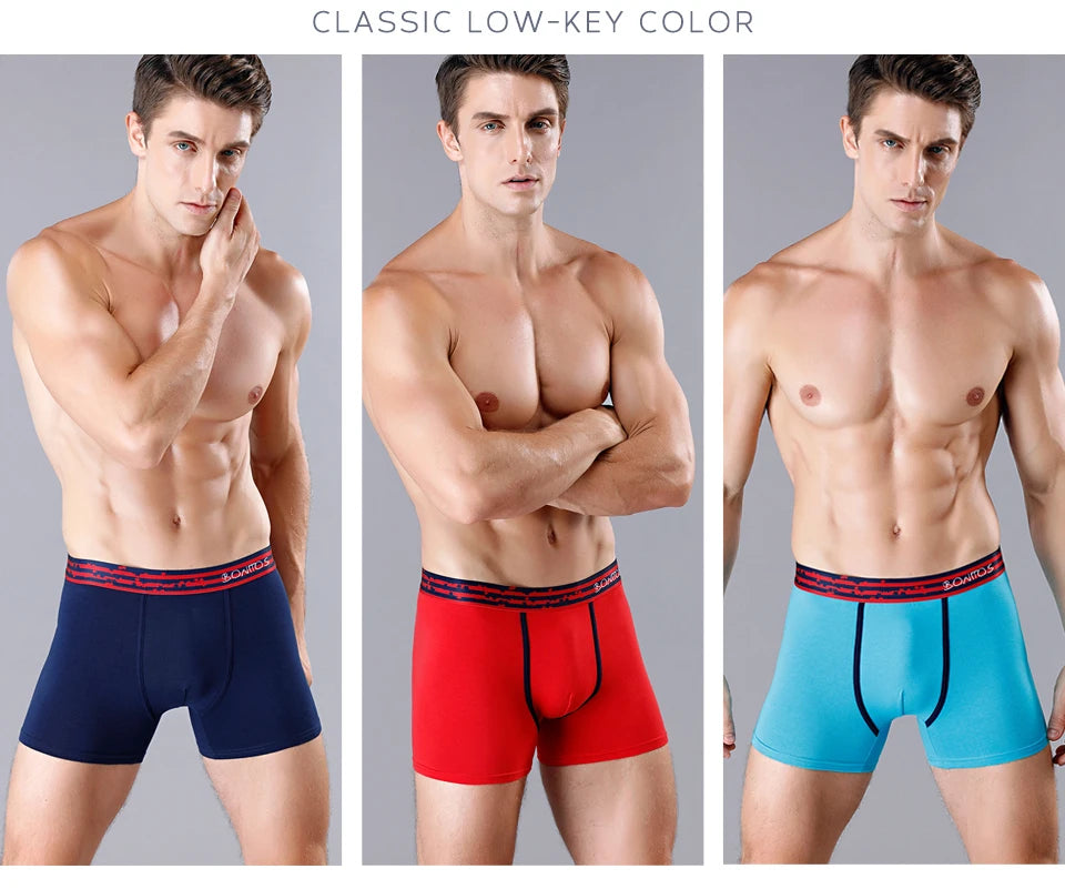 Men's Cotton Boxer Briefs, 4-Pack — Soft Letter-Waistband Underwear
