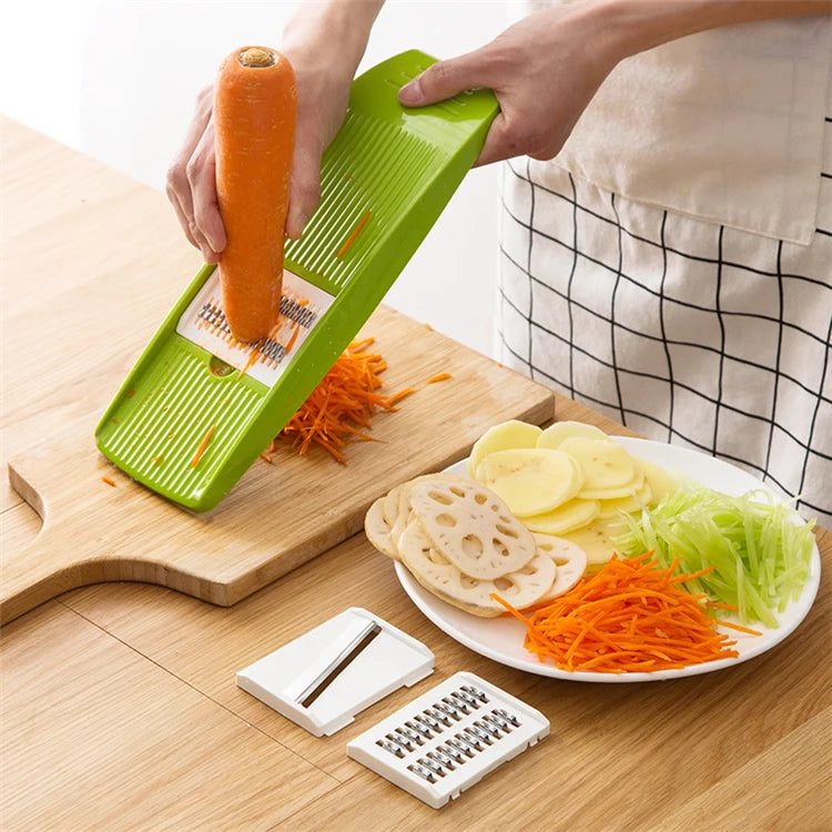 SliceMaster Pro Mandoline Slicer – 3-Blade Stainless Steel Vegetable Cutter