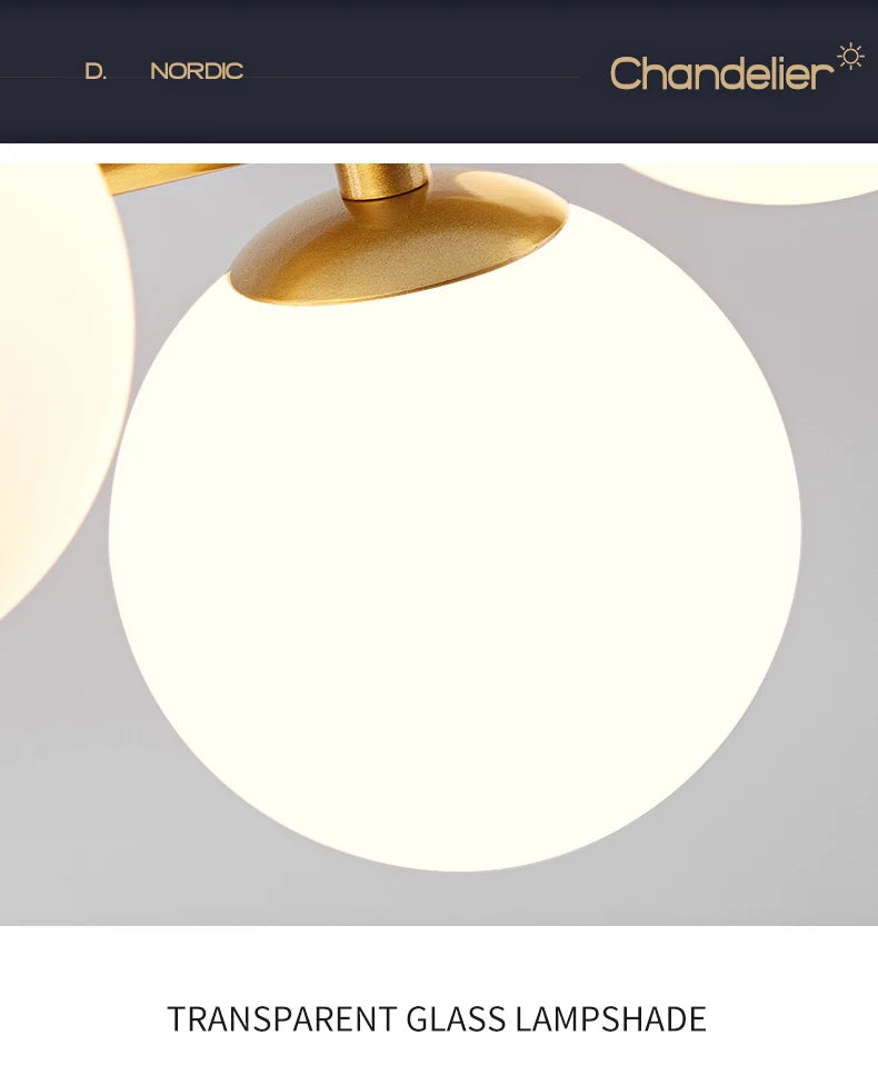 Modern LED Pendant Light – Glass Ball Ceiling Lamp