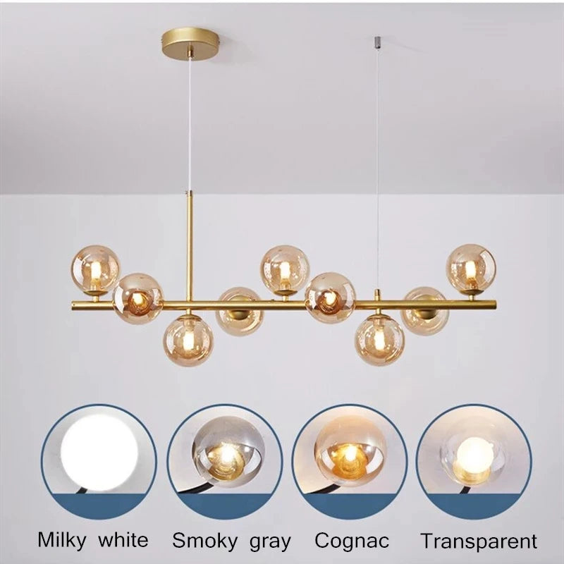 Modern LED Pendant Light – Glass Ball Ceiling Lamp