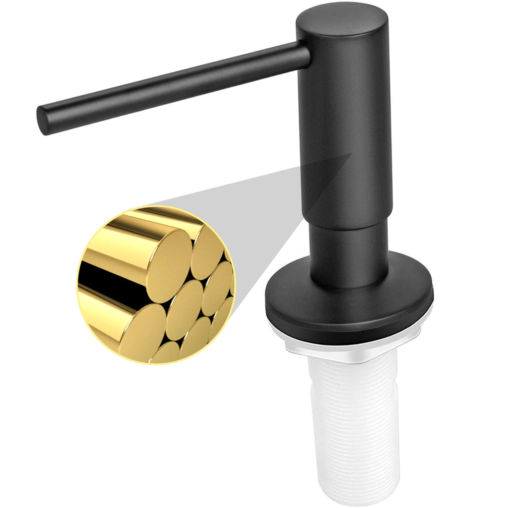 Matte Black Liquid Soap Dispenser with Brass Pump, 500ml