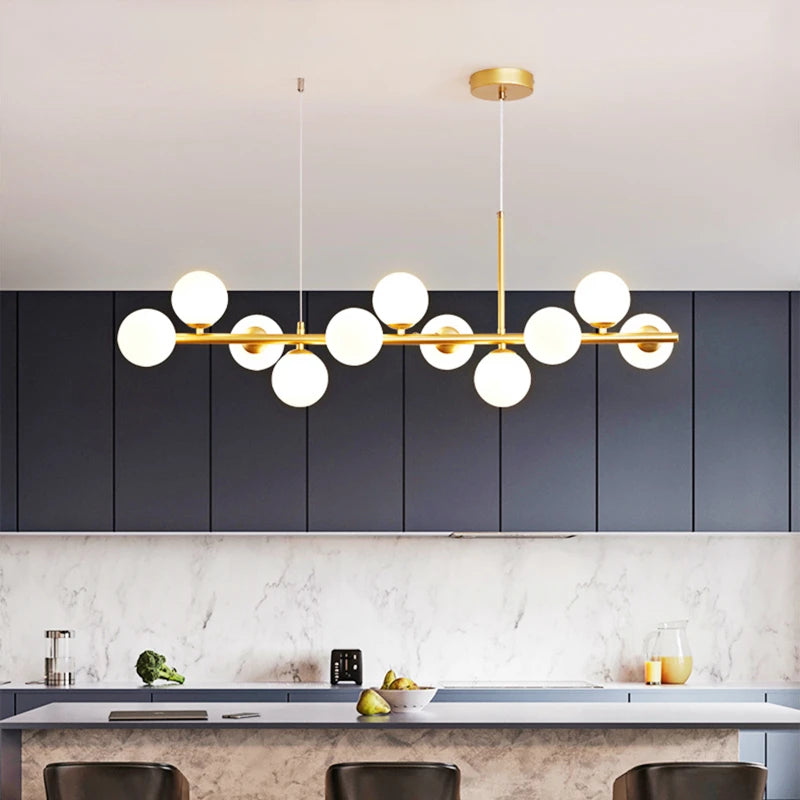 Modern LED Pendant Light – Glass Ball Ceiling Lamp