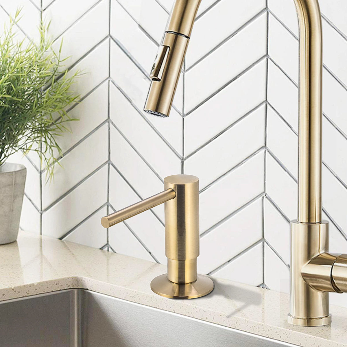 Matte Black Liquid Soap Dispenser with Brass Pump, 500ml