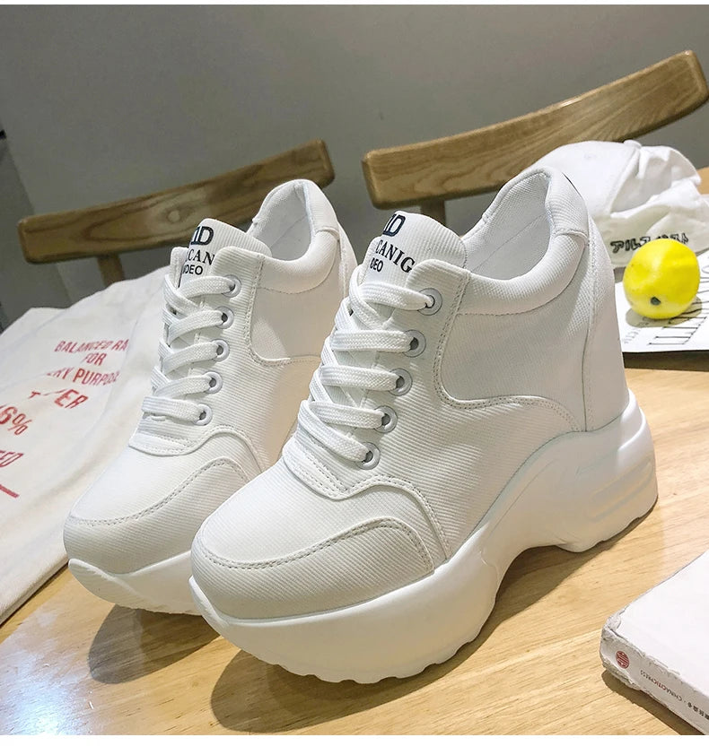 Women's Leather Chunky Ankle Boots with Platform