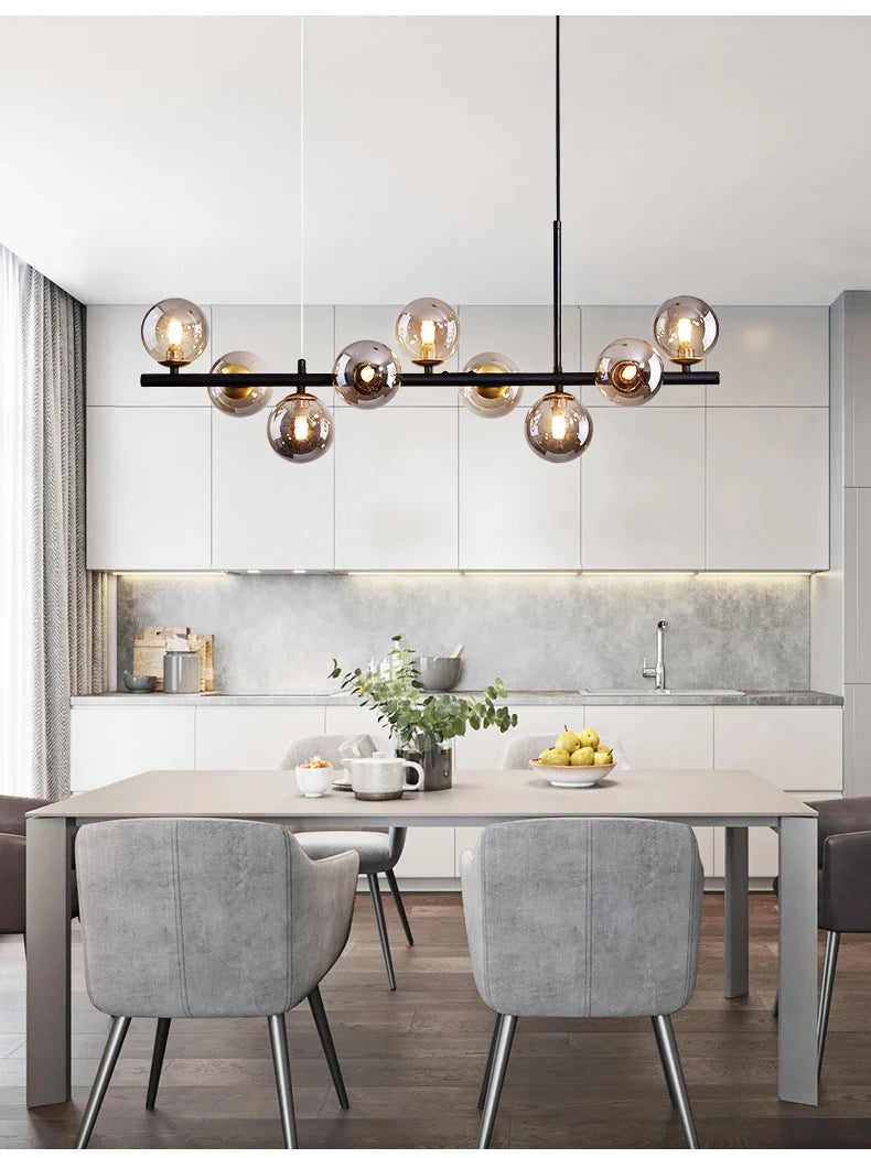 Modern LED Pendant Light – Glass Ball Ceiling Lamp