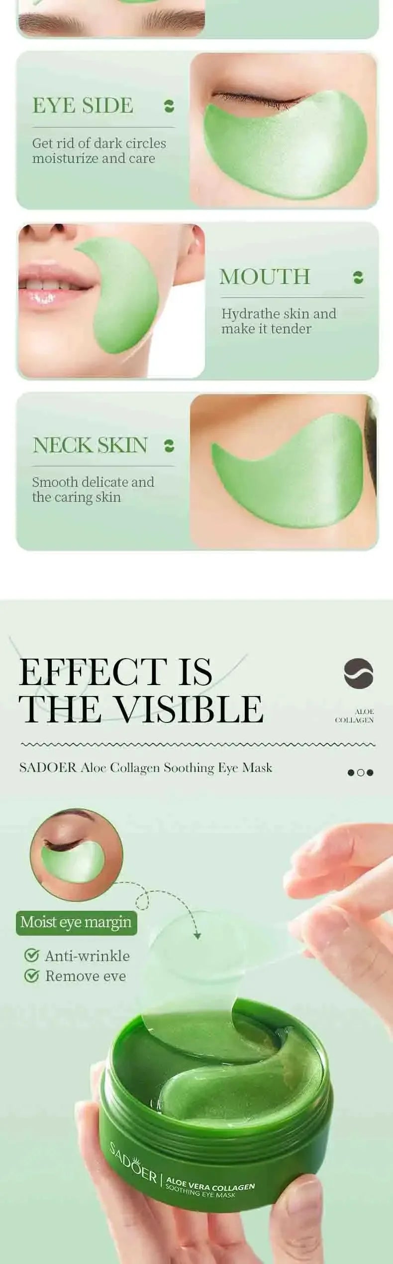 Aloe Vera Collagen Eye Mask - Anti Dark Circles (60pcs)