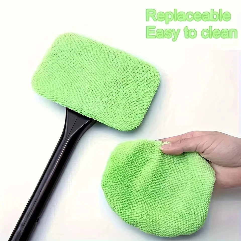 Car Window Cleaner Brush Kit – Interior Windshield Cleaning Tool with Long Handle (4 Colors)