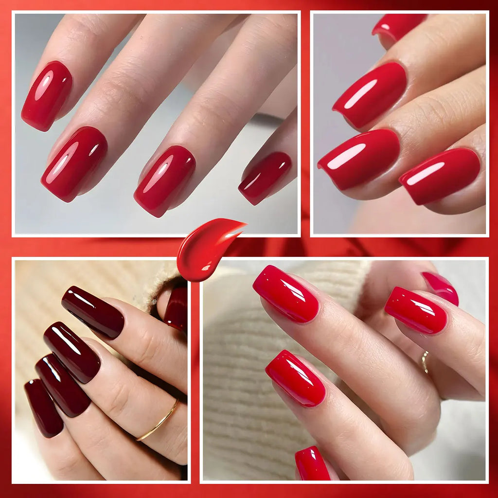 Gel Nail Polish Set – 6 Classic Colors, 8ml Bottles