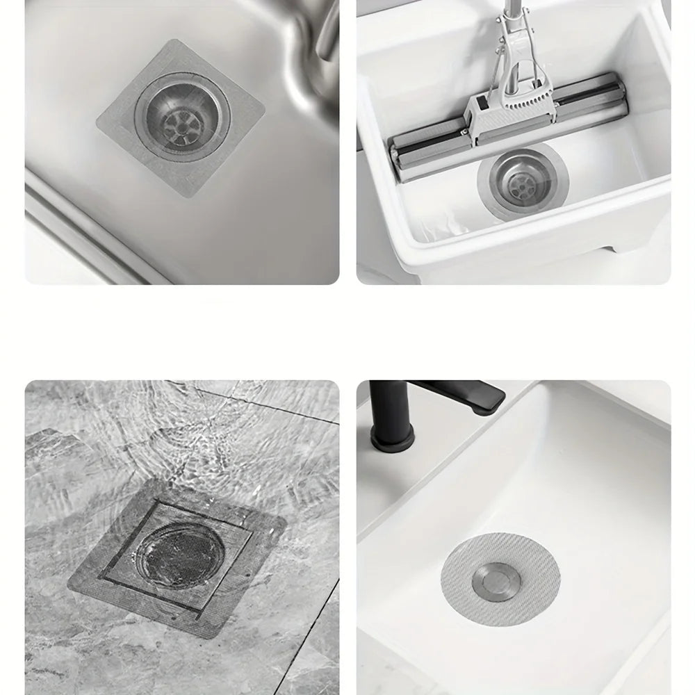 10 Pieces of Super Large Sink Floor Drain Stickers, Insect Proof Self-Adhesive Bathroom Hair Filter Screen, Bathroom Sewer Filte