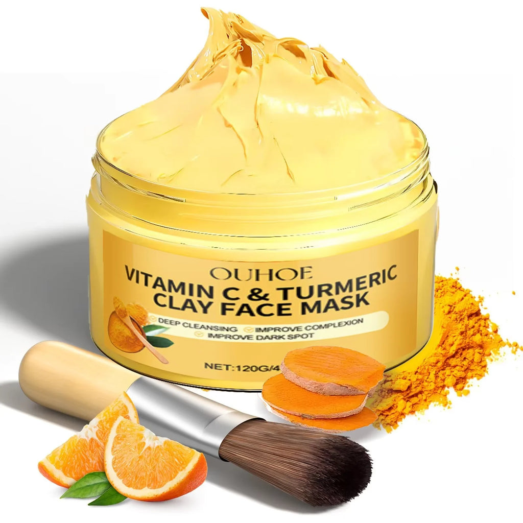 Turmeric Vitamin C Clay Mask – Deep Cleansing & Brightening Face Mask