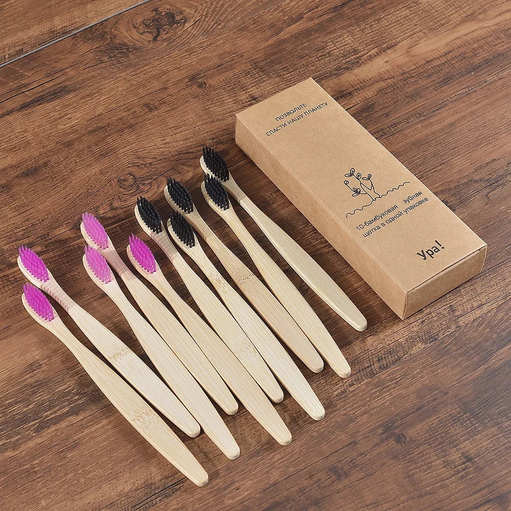 BambooSmile Natural Bamboo Toothbrush Set