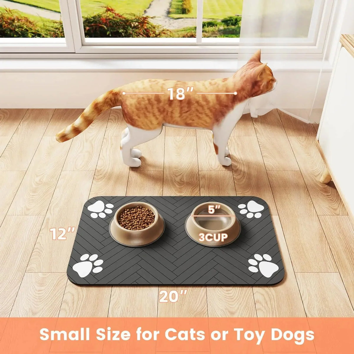 Quick-Dry Pet Feeding Mat – Absorbent Rubber-Backed Placemat