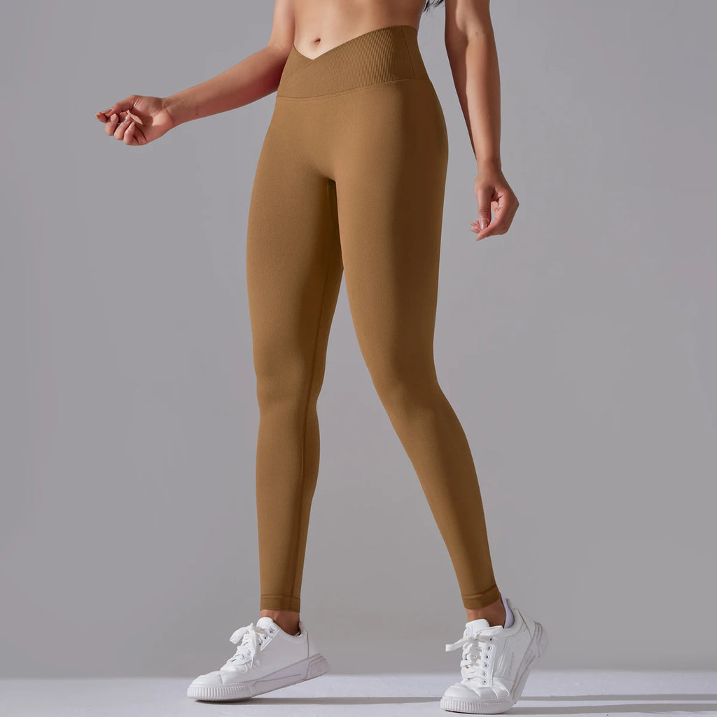 CrossWaist Seamless High-Waist Yoga Leggings