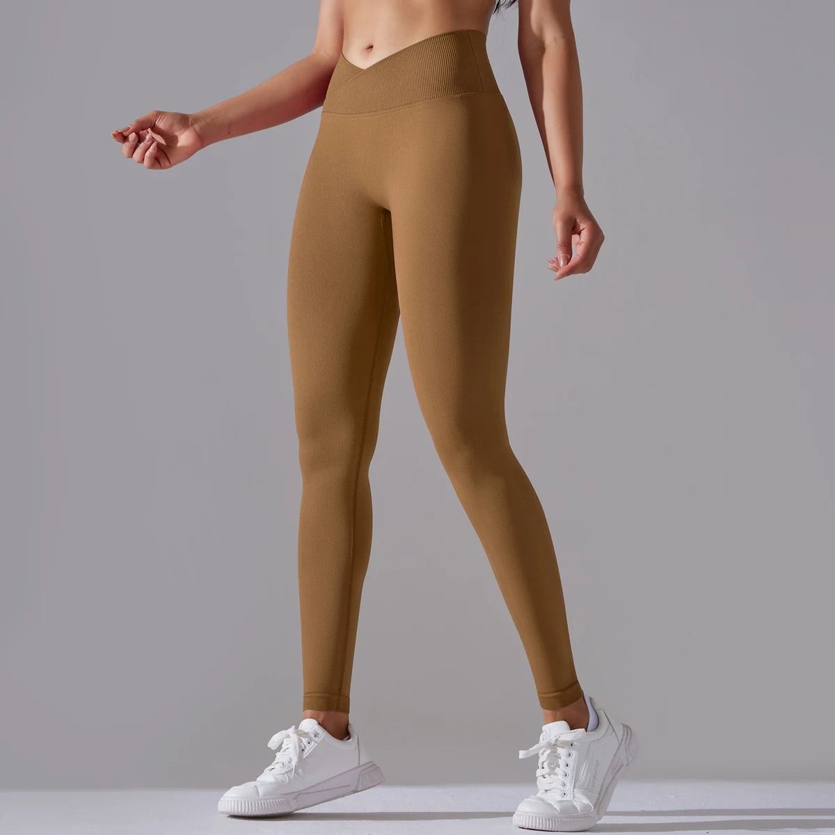 CrossWaist Seamless High-Waist Yoga Leggings