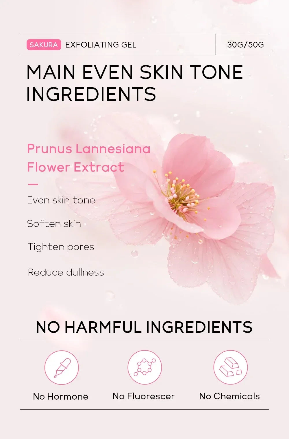 Sakura Exfoliating Peeling Gel – Gentle 3-Minute Facial Exfoliator