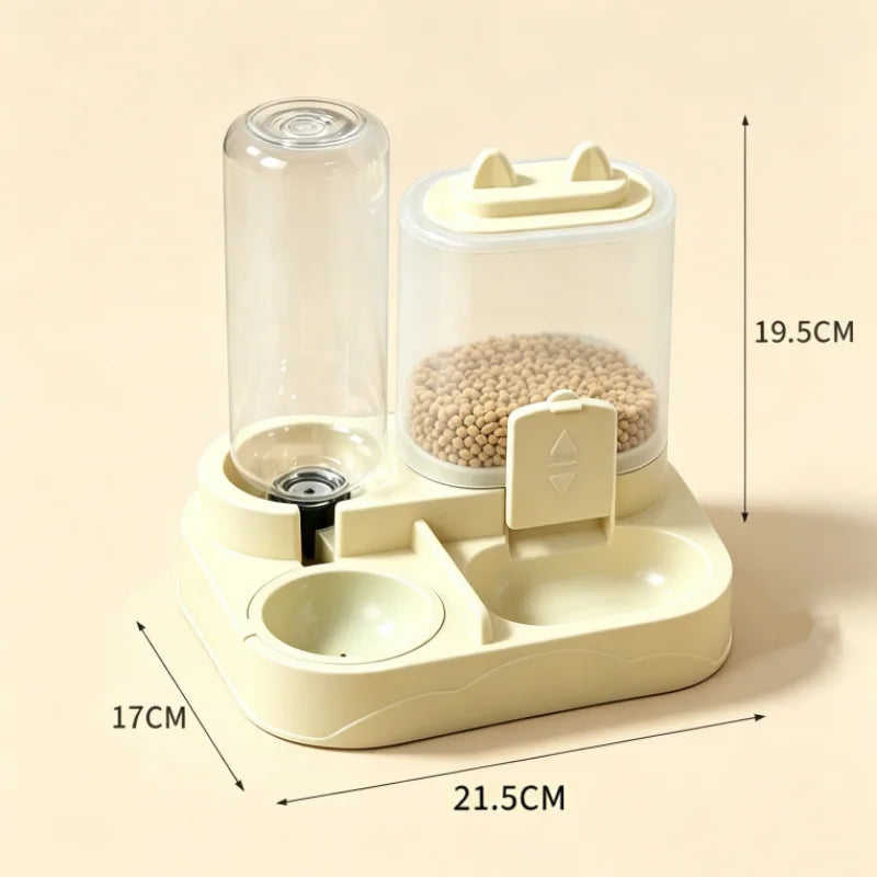 2-in-1 Pet Feeder & Water Dispenser – Dry/Wet Food Station