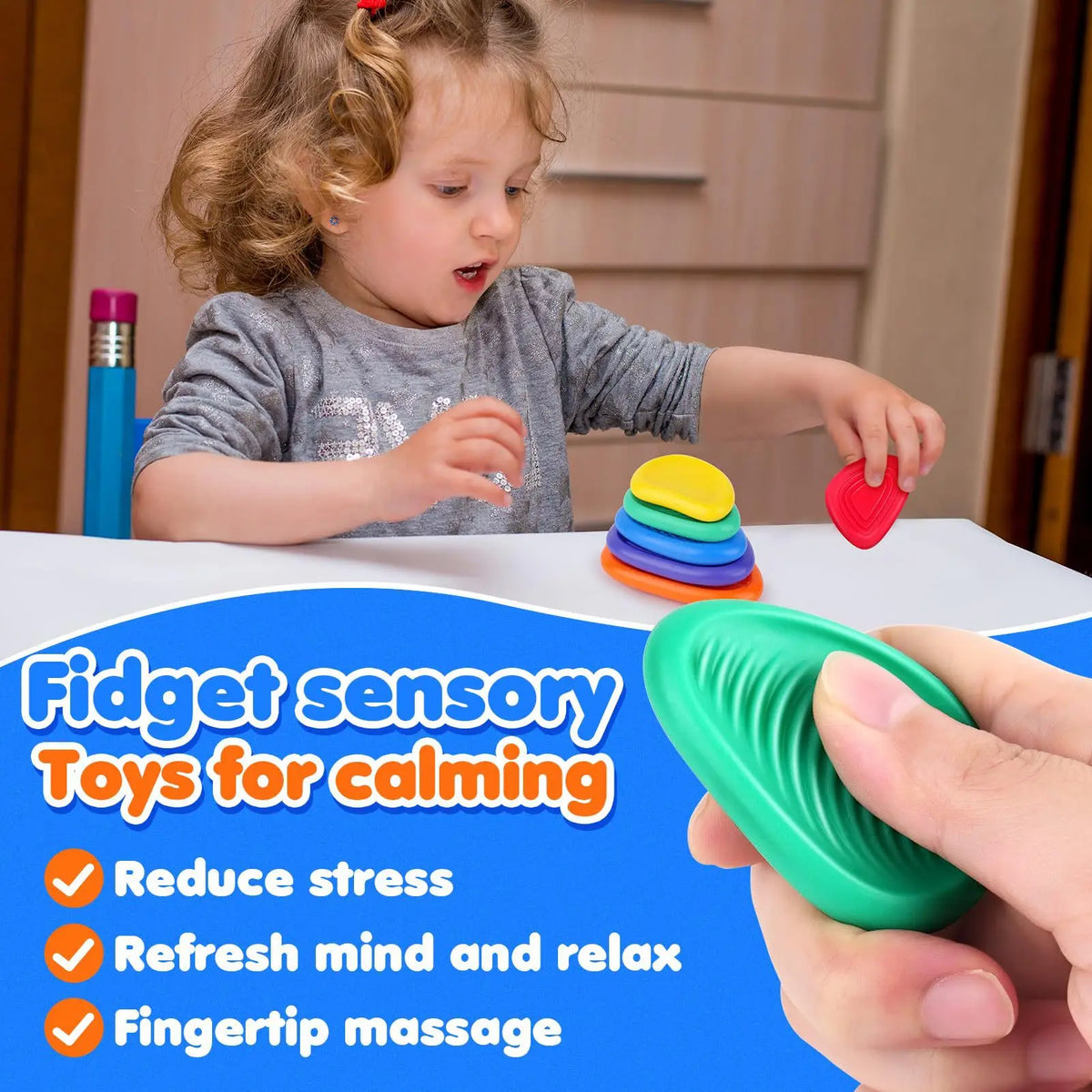Sensory Fidget Stones 6-Pack – Calming Texture Toys for Kids