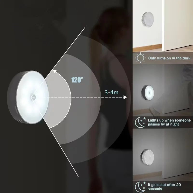 GlowSense Motion Sensor Night Light – Wireless LED Lamp for Bedroom, Hallway & Closet