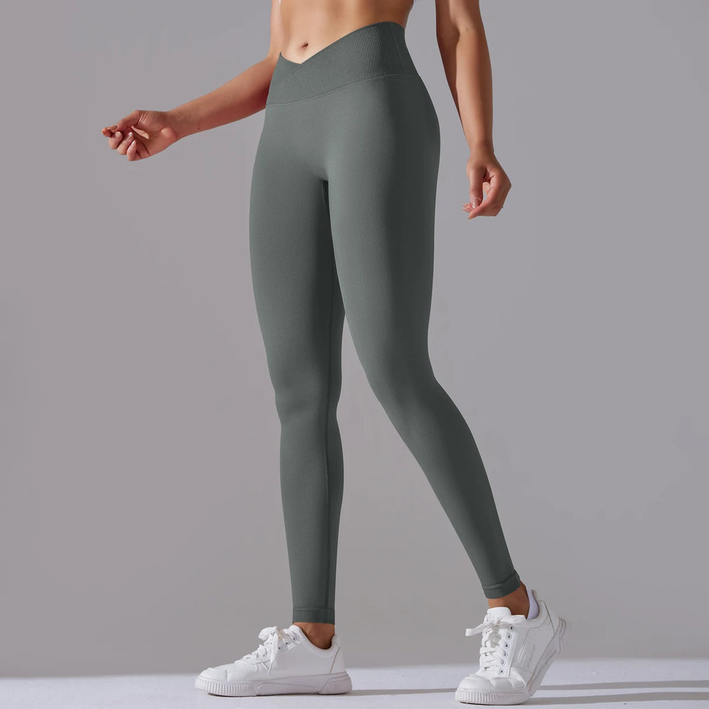 CrossWaist Seamless High-Waist Yoga Leggings
