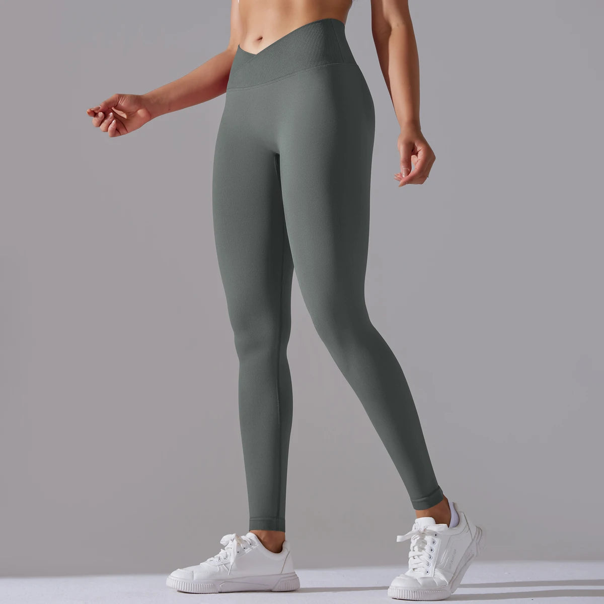 CrossWaist Seamless High-Waist Yoga Leggings