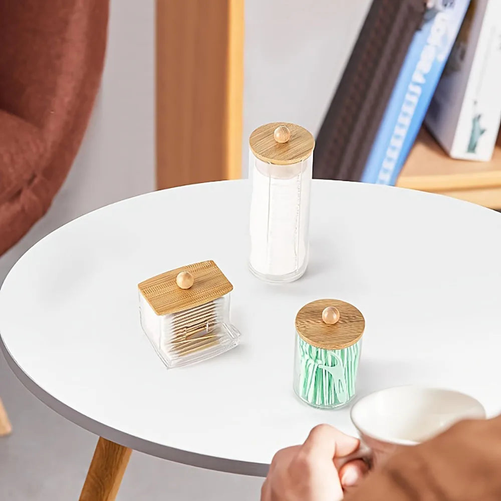 3-Piece Cotton Swab Holder Set
