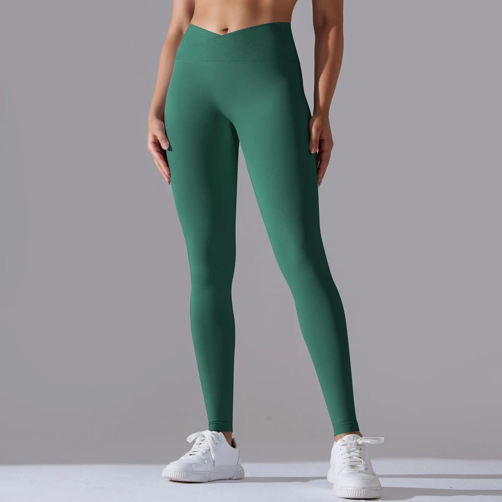 CrossWaist Seamless High-Waist Yoga Leggings
