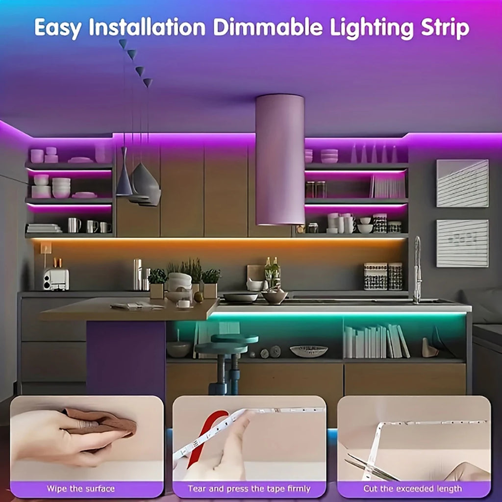 ChromaGlow RGB LED Strip Lights with Remote – 44-Key Color Changing Tape Light