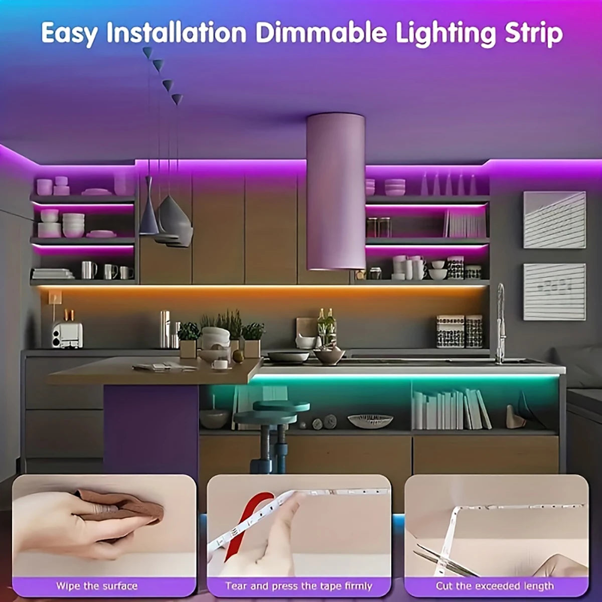 ChromaGlow RGB LED Strip Lights with Remote – 44-Key Color Changing Tape Light