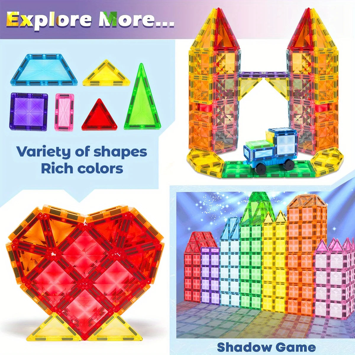 Magnetic Building Tiles Set – STEM Construction Toy for Kids