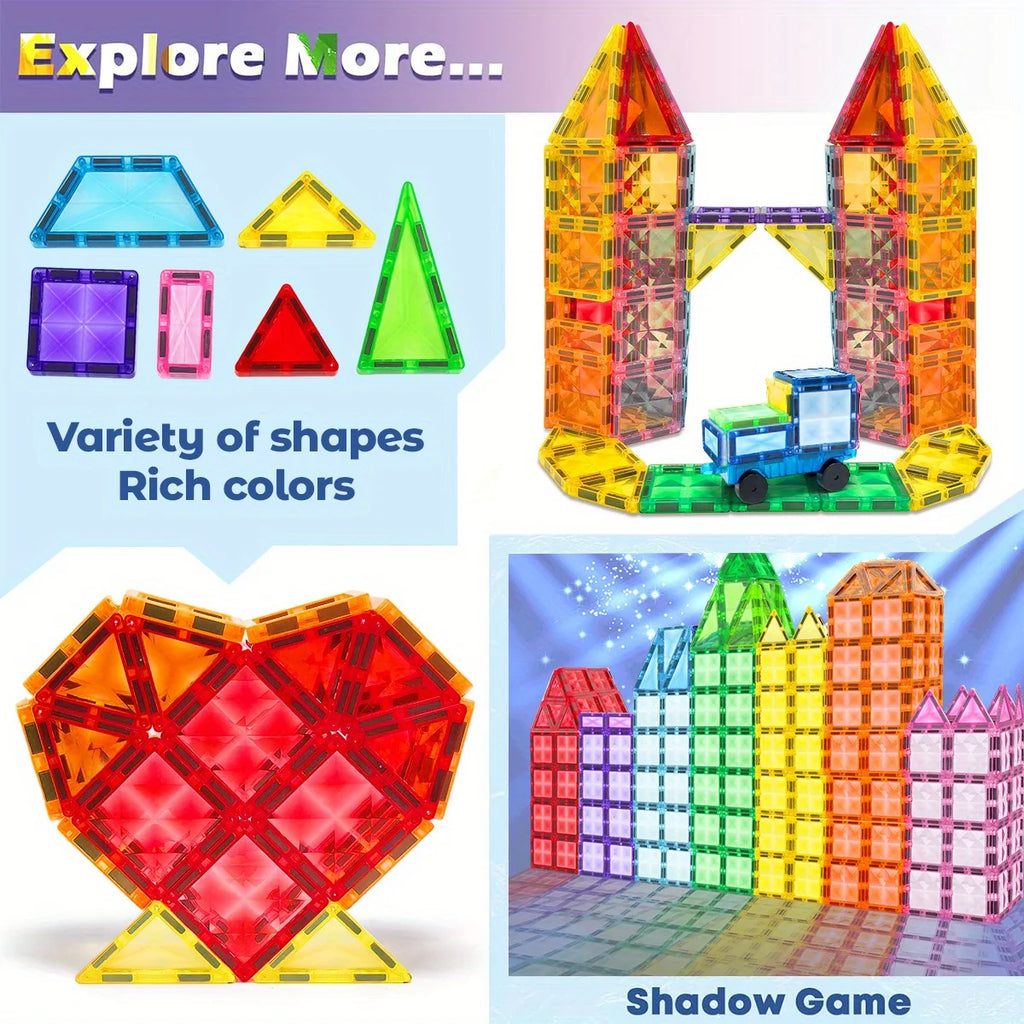 Magnetic Building Tiles Set – STEM Construction Toy for Kids
