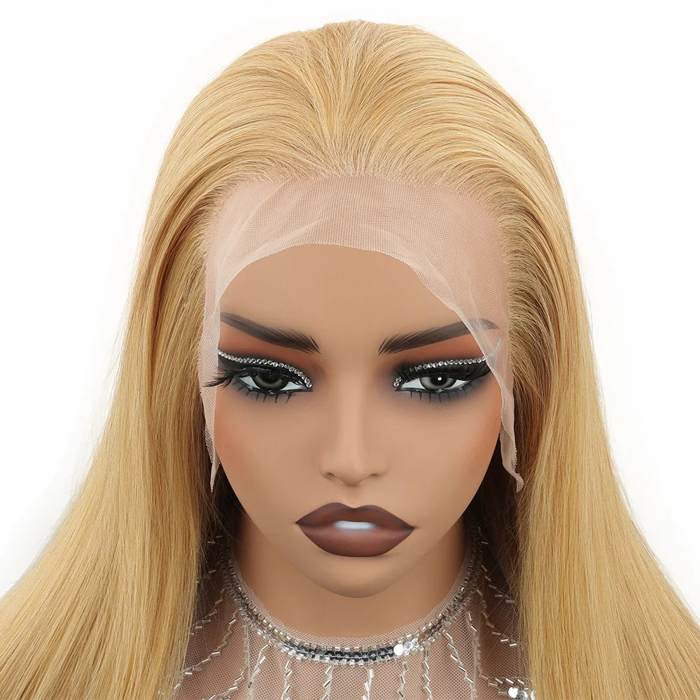 Honey Blonde 13x4 Lace Front Wig – Pre-Plucked Straight, 180% Density